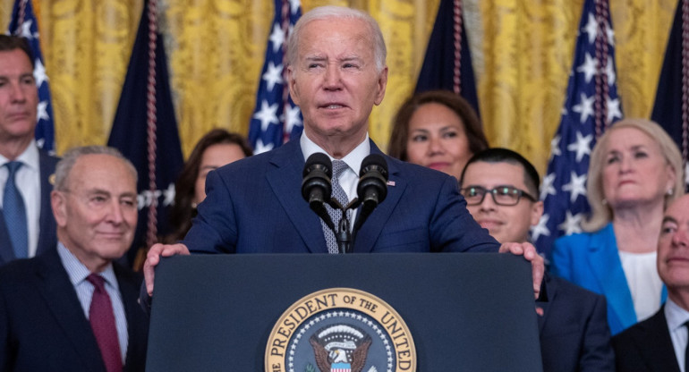 Joe Biden en la celebración de los 12 años de la creación del DACA. Foto: Reuters.