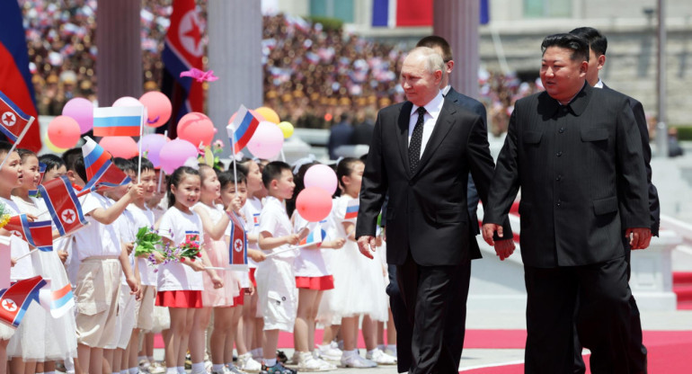 Vladimir Putin y Kim Jong-Un. Foto: EFE.