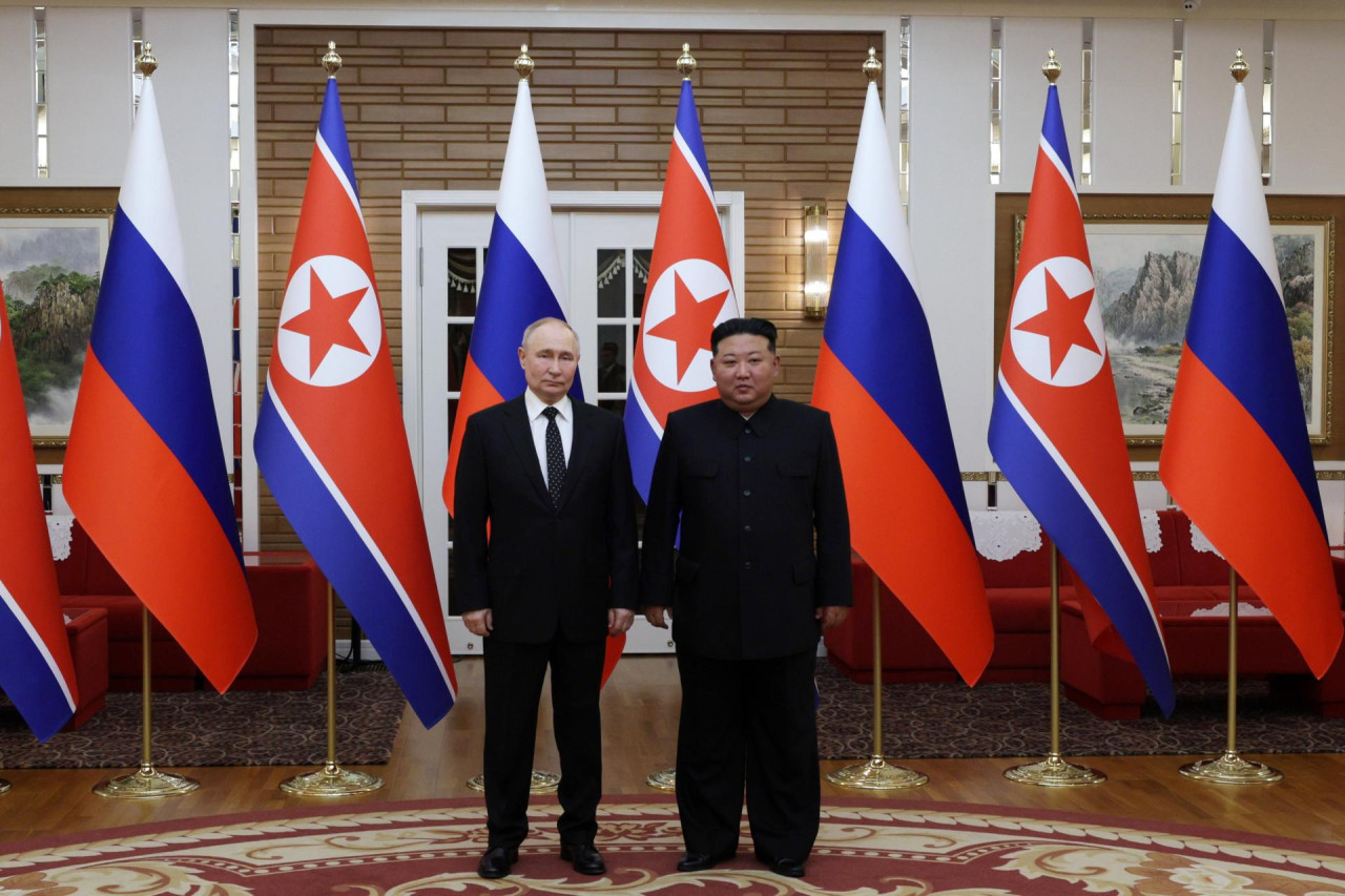 Vladimir Putin y Kim Jong-Un. Foto: EFE.