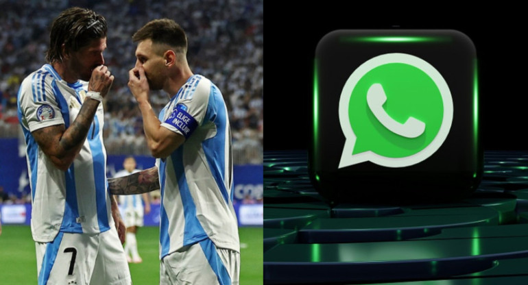 El Modo Scaloneta llegó a WhatsApp. Foto: Reuters y Unsplash.