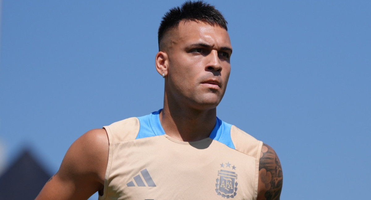 Lautaro Martínez, entrenamiento de la Selección Argentina; Copa América 2024. Foto: X @Argentina