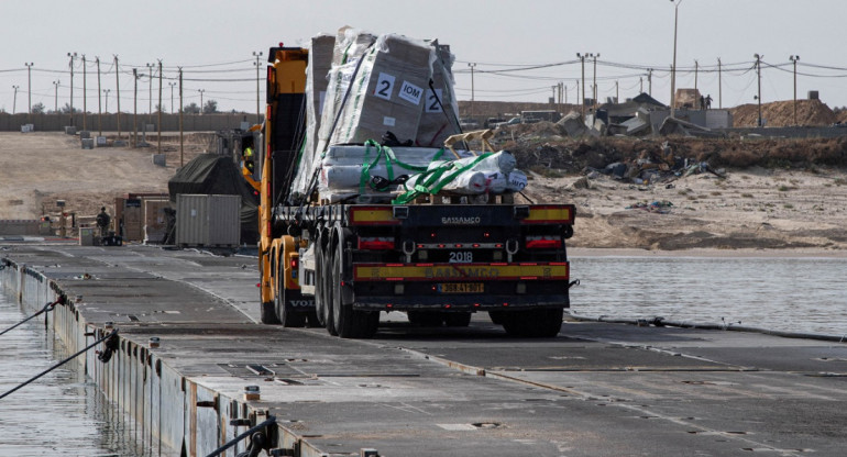 Muelle de ayuda humanitaria creado por EEUU en Gaza. Foto: Reuters