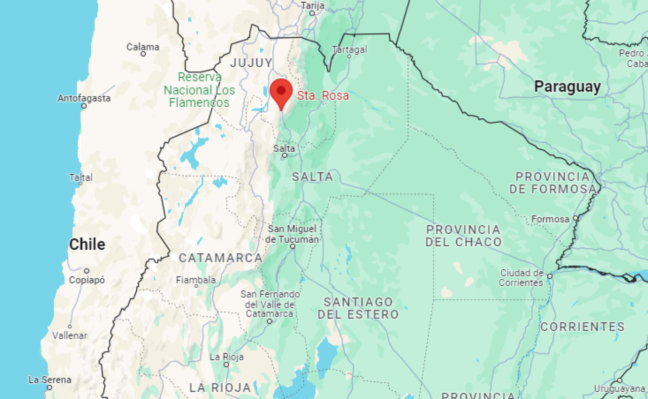 El club Santa Rosa está ubicado en Purmamarca, Jujuy. Foto: Google Maps.