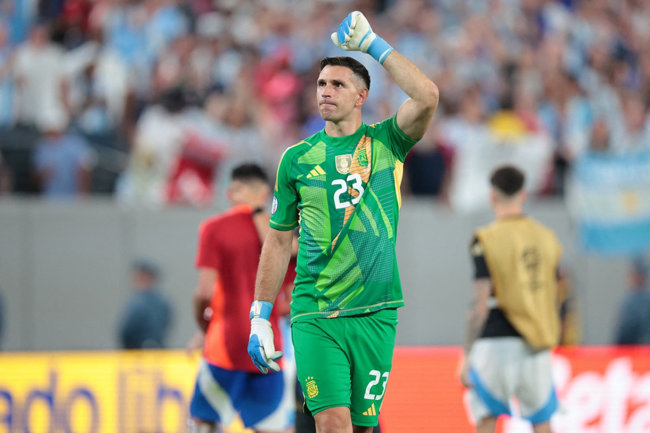 Emiliano "Dibu" Martínez; Argentina vs. Chile; Copa América 2024. Foto: Reuters.