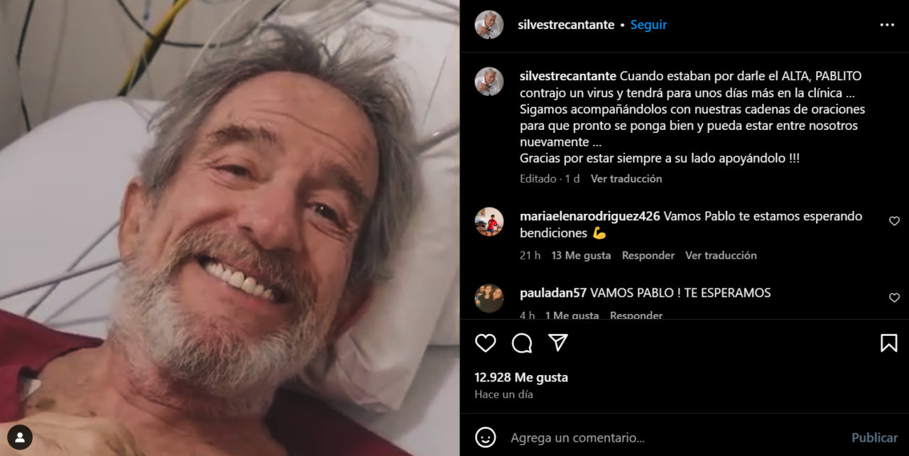 Información sobre la salud de Pablo Alarcón. Foto: Instagram.