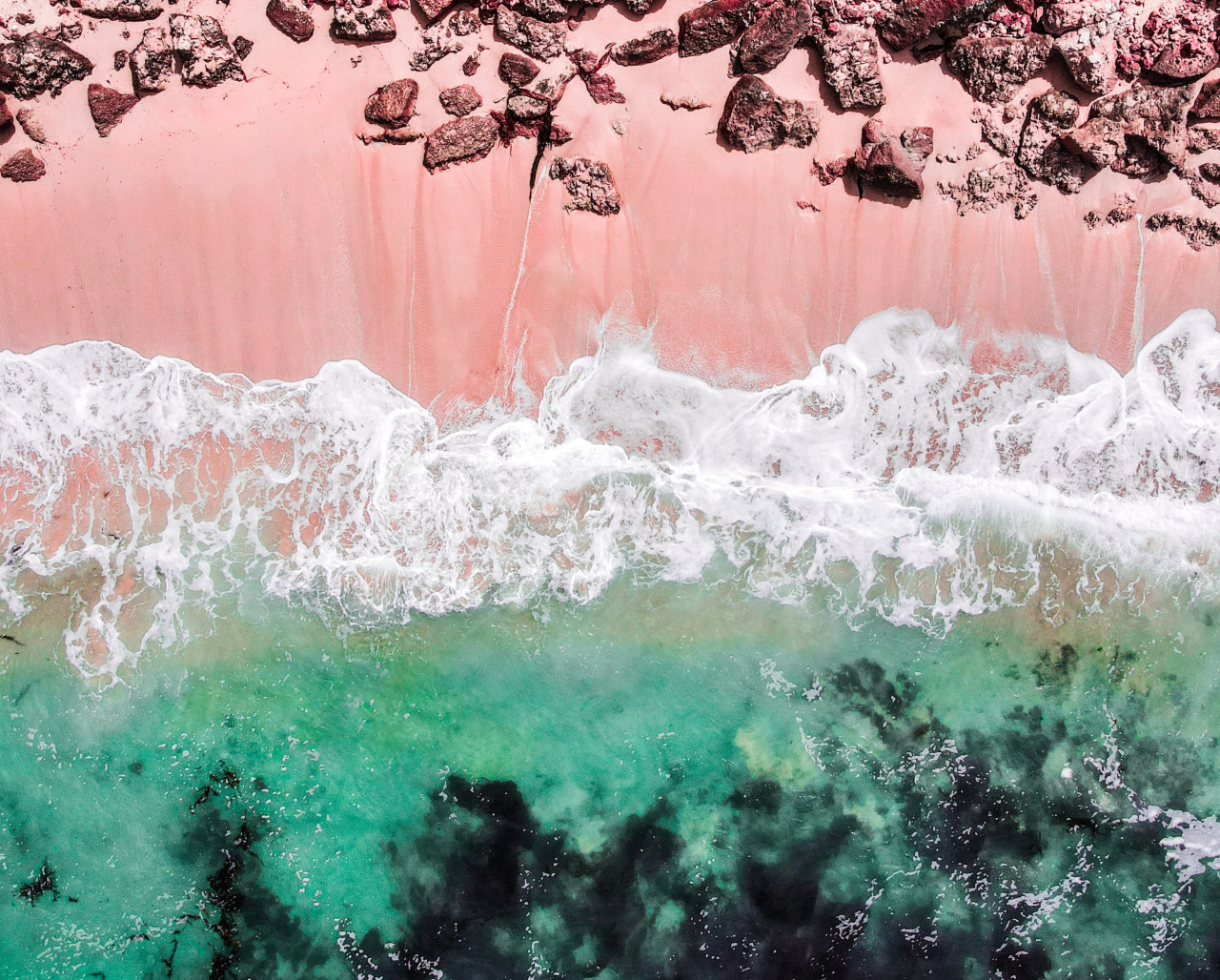 Playa rosa. Foto X.