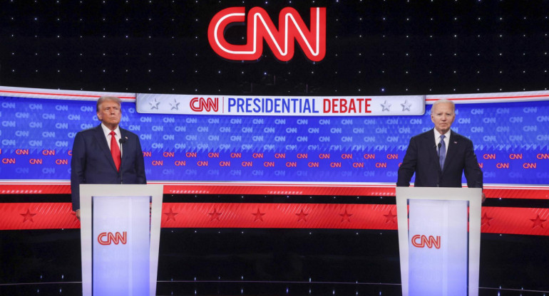 Trump y Joe Biden, debate presidencial en EEUU. Foto: EFE