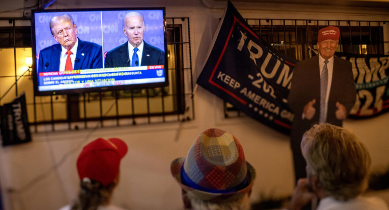 Trump y Joe Biden, debate presidencial en EEUU. Foto: EFE