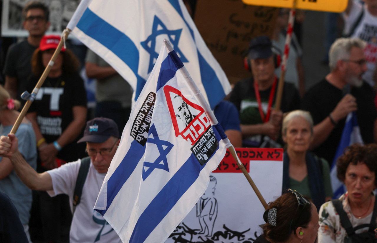 Protestas en contra Netanyahu en Israel. Foto: Reuters