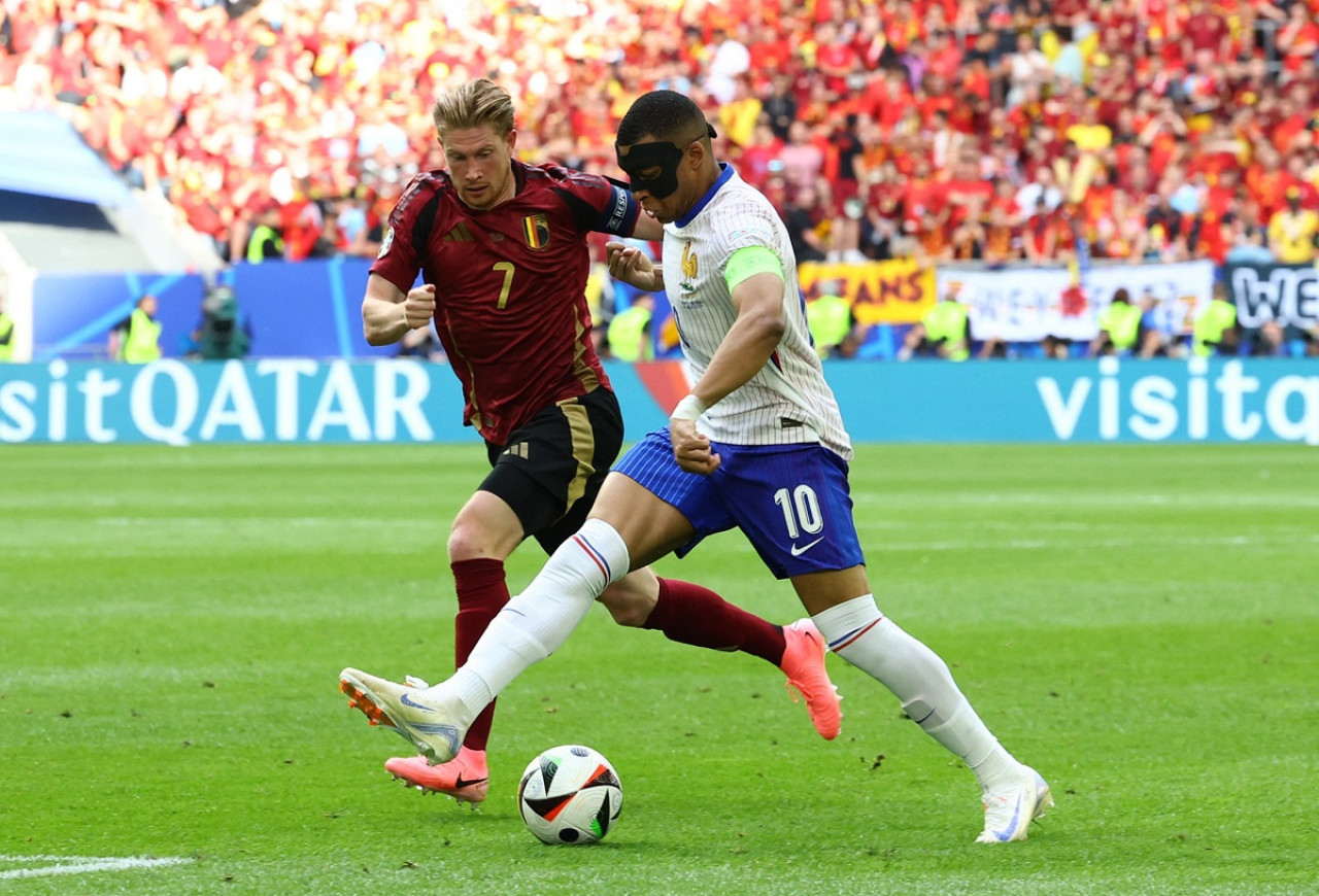 Kylian Mbappé; Francia vs. Bélgica; Eurocopa 2024. Foto: Reuters.