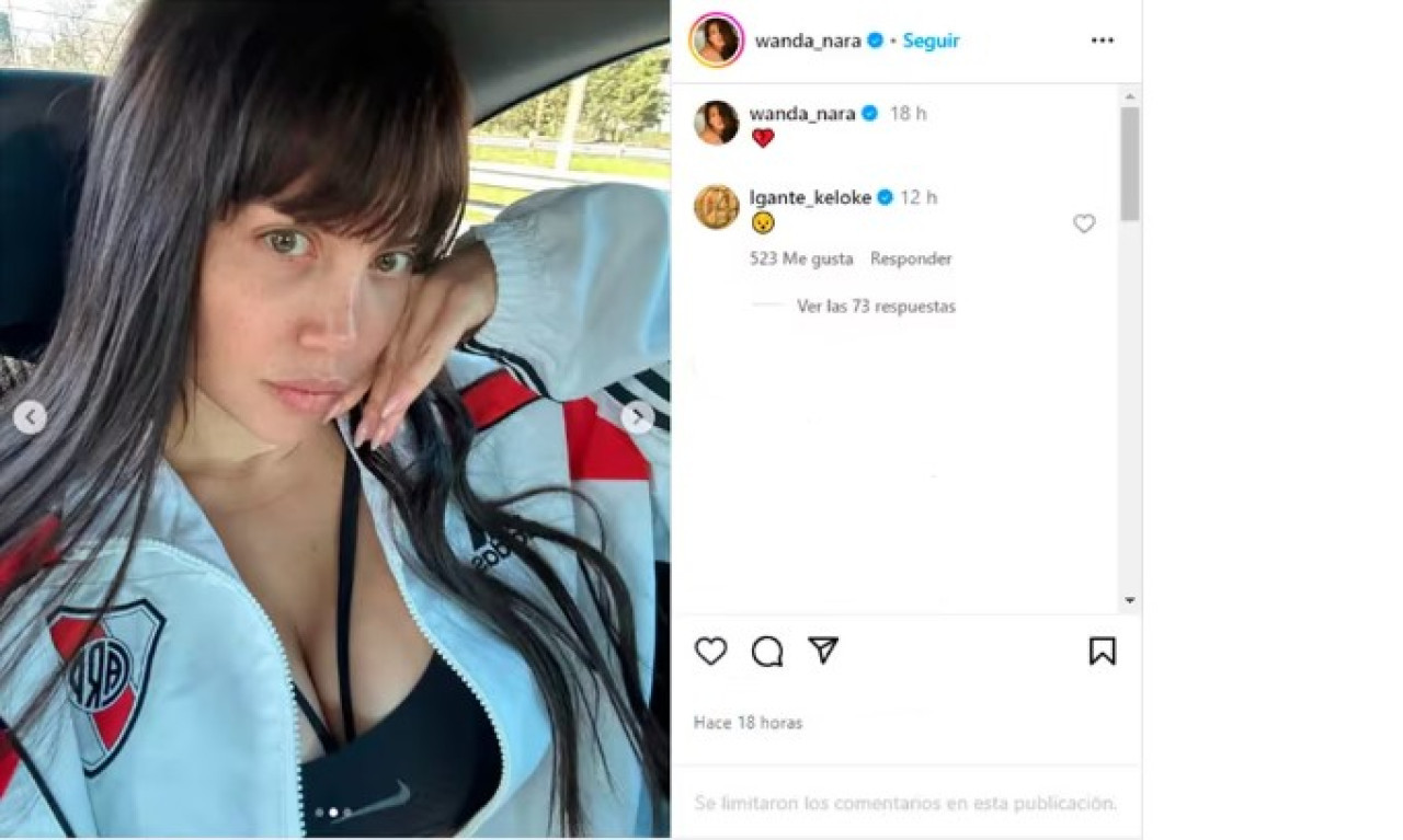 El posteo de Wanda Nara tras la colaboración de la China Suarez y L-Gante. Foto: Instagram