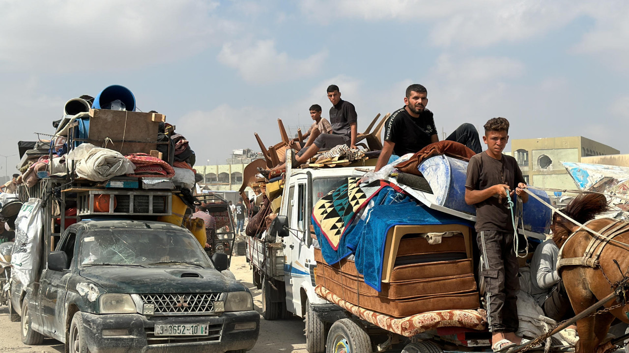 250.000 personas dejaron Jan Yunis por las órdenes de evacuación. Foto: EFE.
