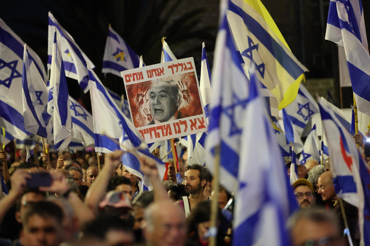 Nuevas manifestaciones contra Netanyahu en Israel. Foto: EFE.