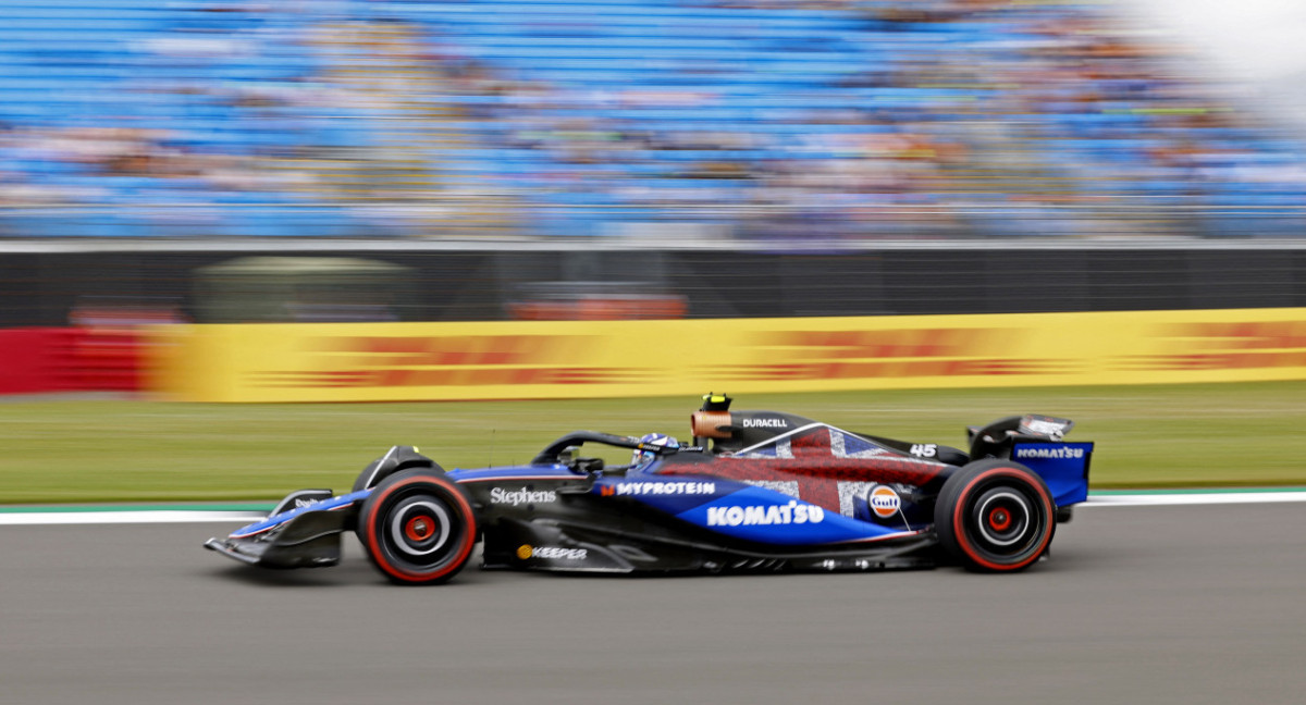 Franco Colapinto en los entrenamientos del Gran Premio del Reino Unido. Foto: Reuters.