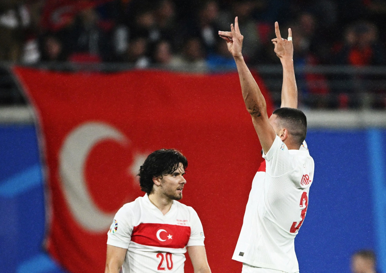 El festejo de Merih Demiral con la Selección de Turquía en la Eurocopa. Foto: Reuters