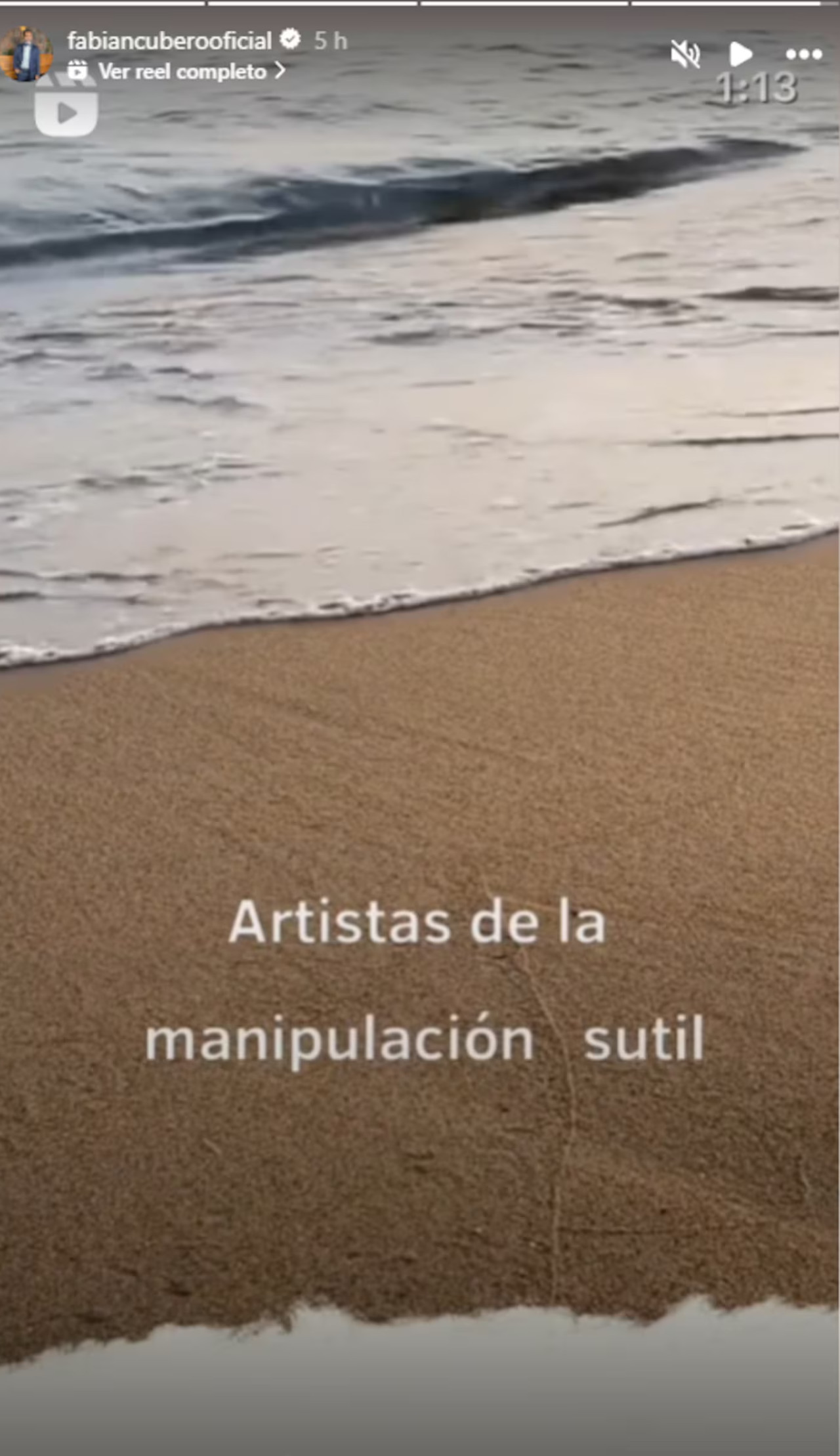 La indirecta de Fabián Cubero. Foto: captura