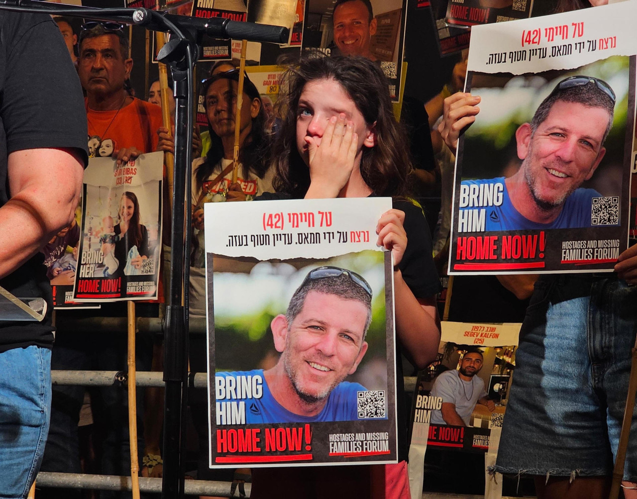 Protestas en Israel para pedir un acuerdo de rehenes. Foto: EFE.