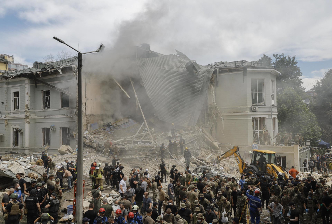 Ataque de Rusia en Kiev, Ucrania. Foto: EFE.