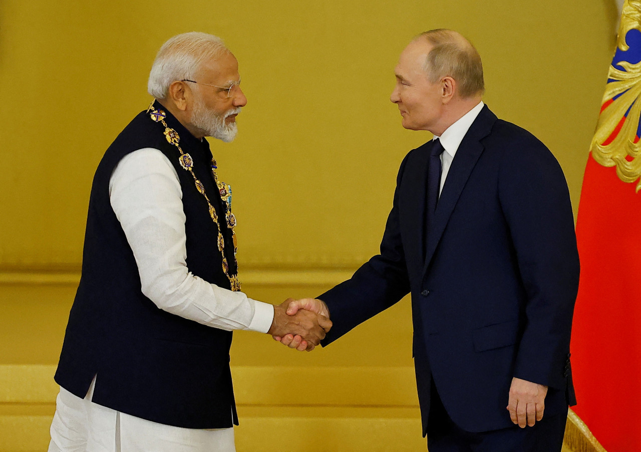 Narendra Modi y Vladimir Putin. Foto: Reuters.