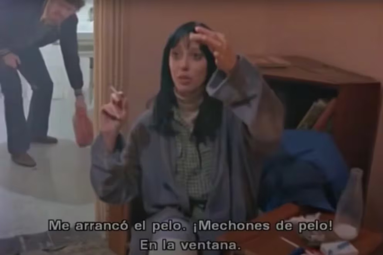 Shelley Duvall contó en el docuemntal que se le estaba cayendo el pelo. Foto: The Making of The Shining.