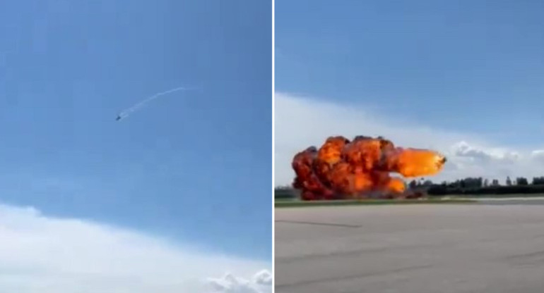 Un piloto de avión murió en un entrenamiento en Polonia. Foto: captura de video