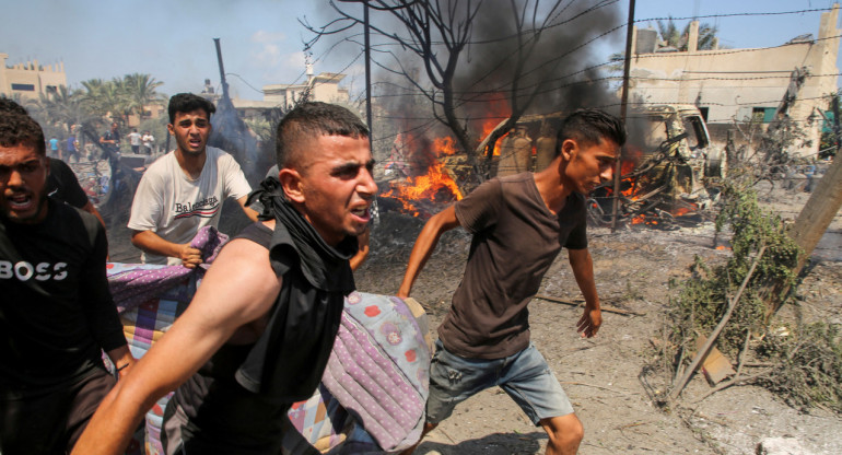 Ataque de Israel en zona humanitaria en Gaza. Foto: REUTERS.