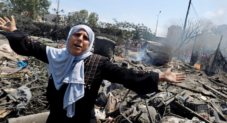 Ataque de Israel en zona humanitaria en Gaza. Foto: REUTERS.