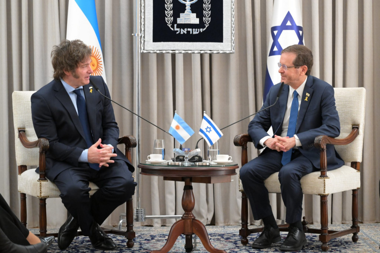 Javier Milei y el presidente israelí, Isaac Isaac Herzog. Foto: Gobierno argentino