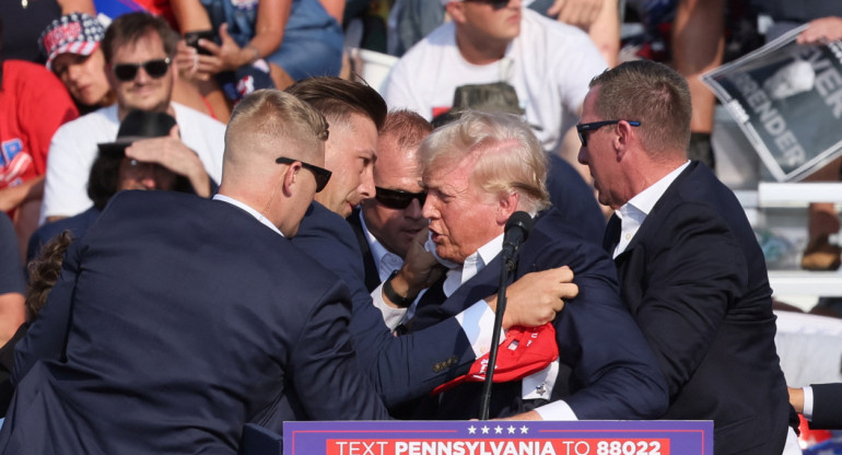 Atentado en el acto de Donald Trump. Foto: Reuters