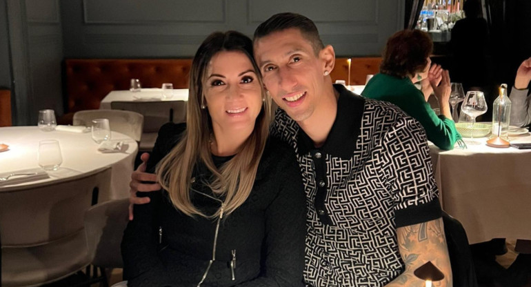 Jorgelina Cardoso y Ángel Di María. Foto: Instagram.