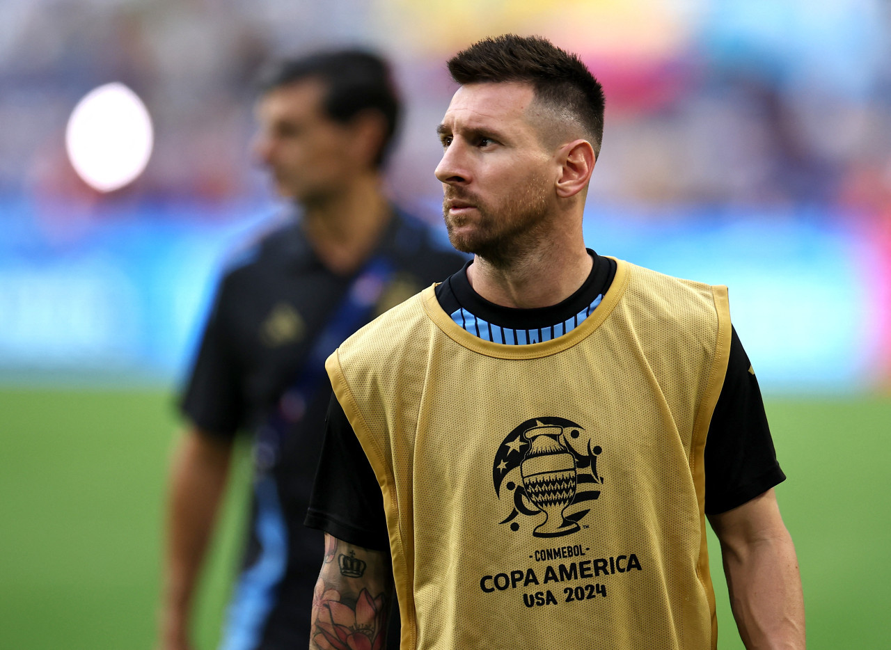 Lionel Messi en la previa de la final de la Copa América. Foto: Reuters