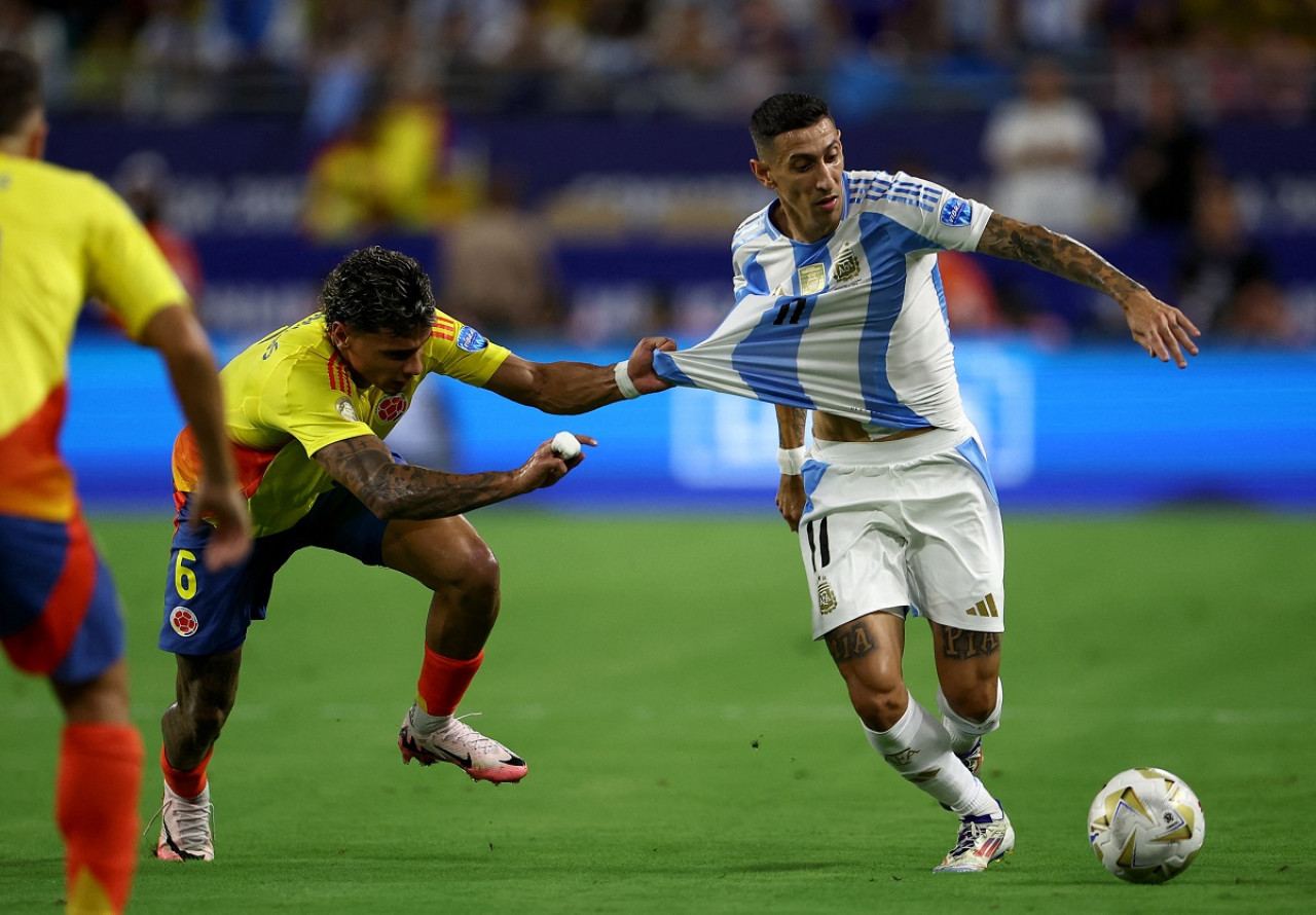 Ángel Di María; Argentina vs. Colombia; Copa América 2024. Foto: Reuters.