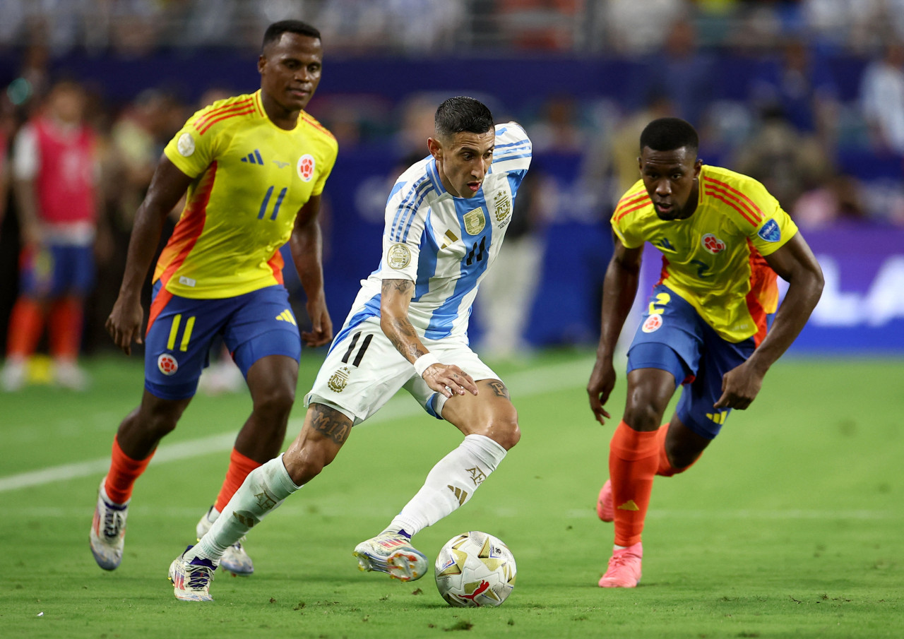 Ángel Di María; Argentina vs. Colombia; Copa América 2024. Foto: Reuters.