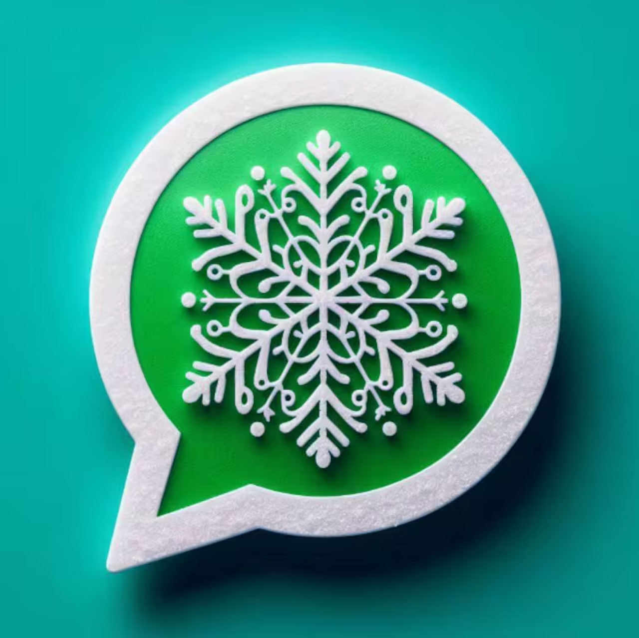 Logo de WhatsApp en modo invierno, generado con IA.