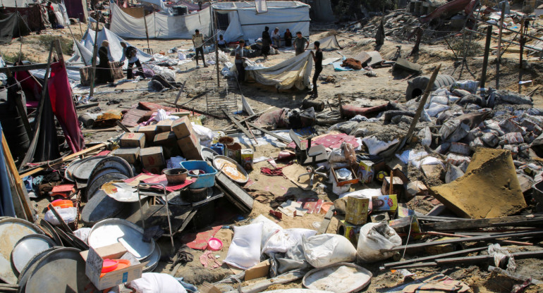 Consecuencias de los ataques israelíes en Mawasi. Foto: Reuters.