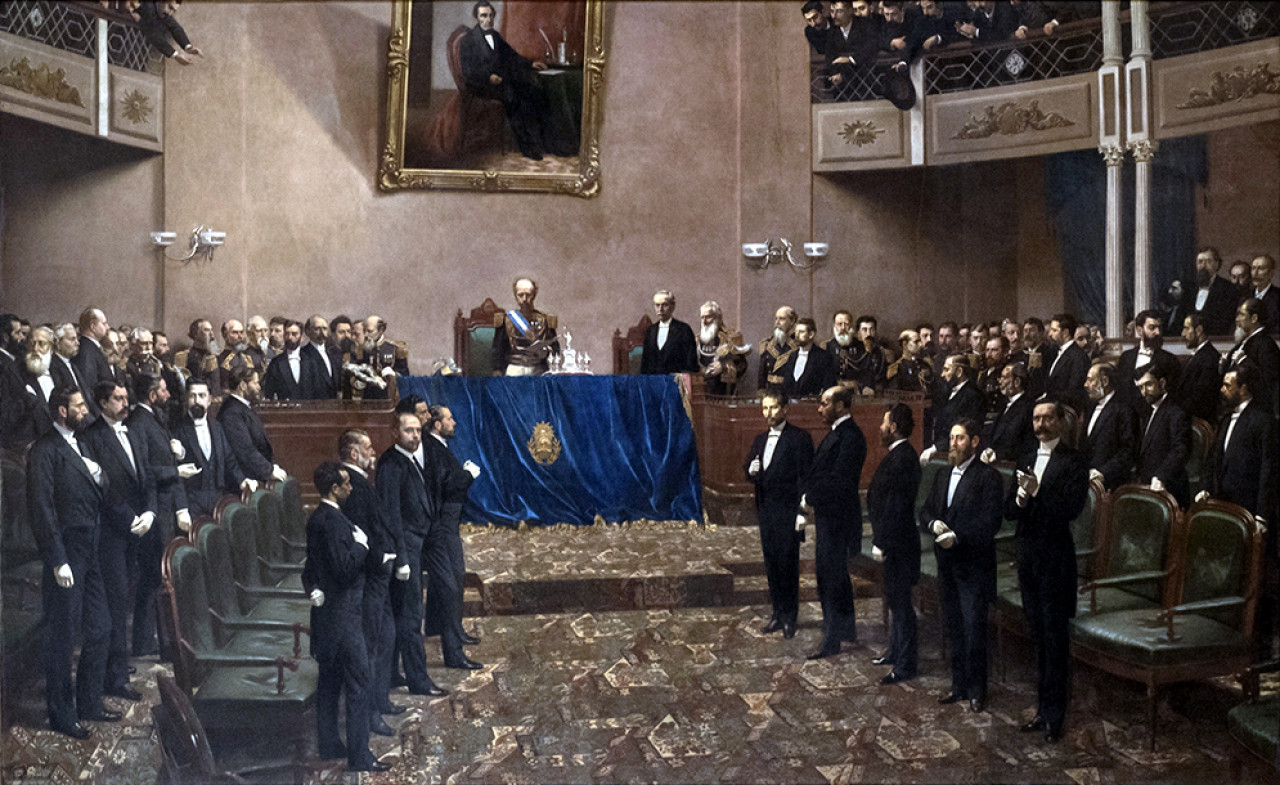 El presidente Roca inaugurando el período legislativo de 1886