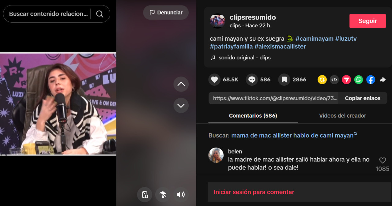 Camila Mayan generó polémica en las redes tras hablar de personas "víboras". Foto: captura TikTok/clipsresumido