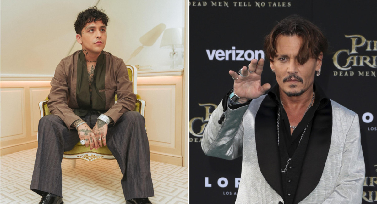 Christian Nodal y Johnny Depp. Fotos: Instagram/nodal - NA.