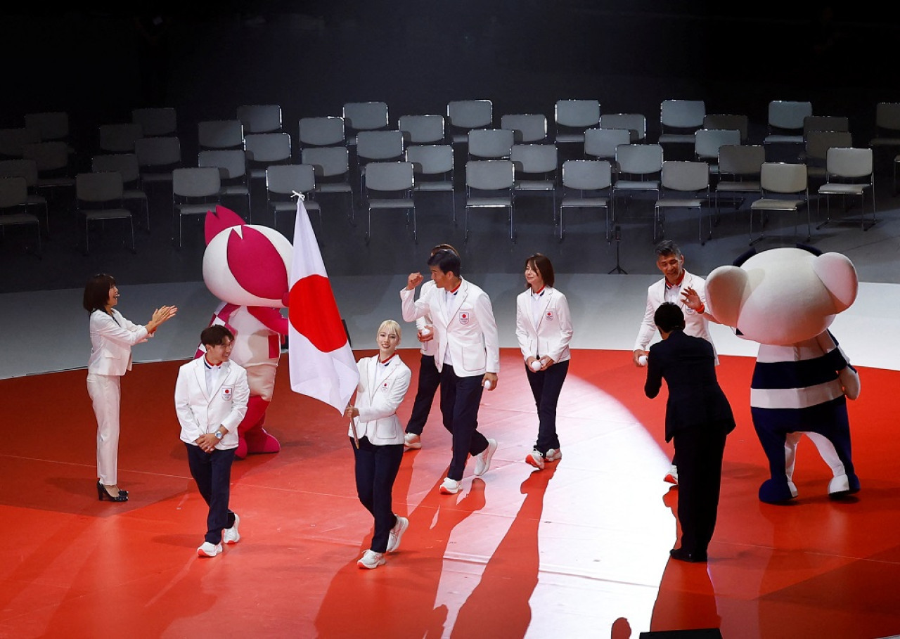 Atletas japoneses que competirán en los Juegos Olímpicos 2024. Foto: Reuters.