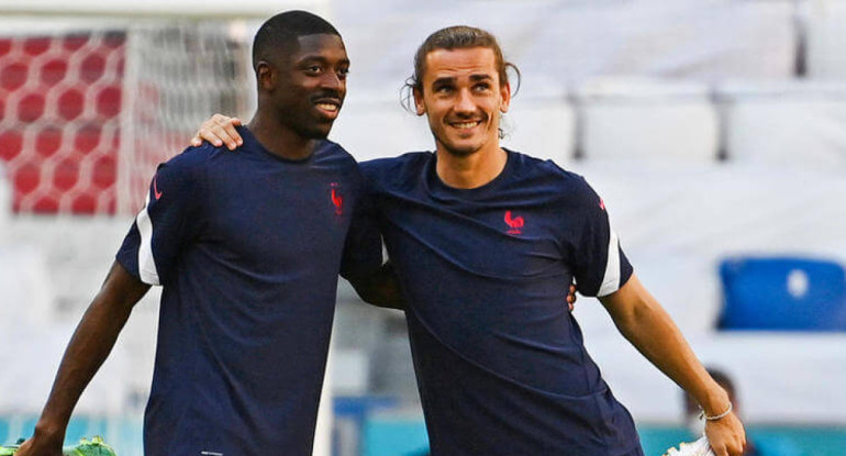 Ousmane Dembélé y Antoine Griezmann.