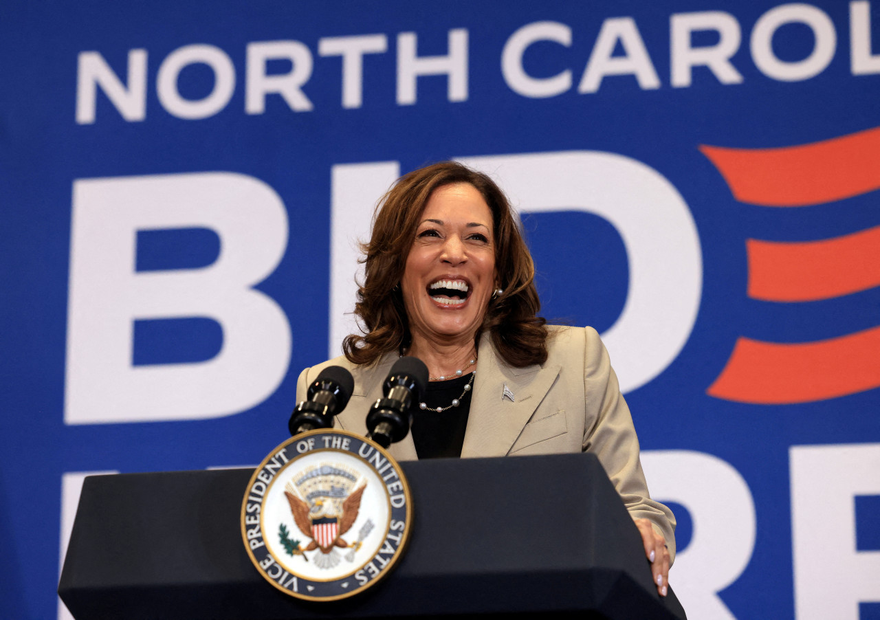 Kamala Harris, candidata a presidenta del Partido Demócrata. Foto: Reuters.