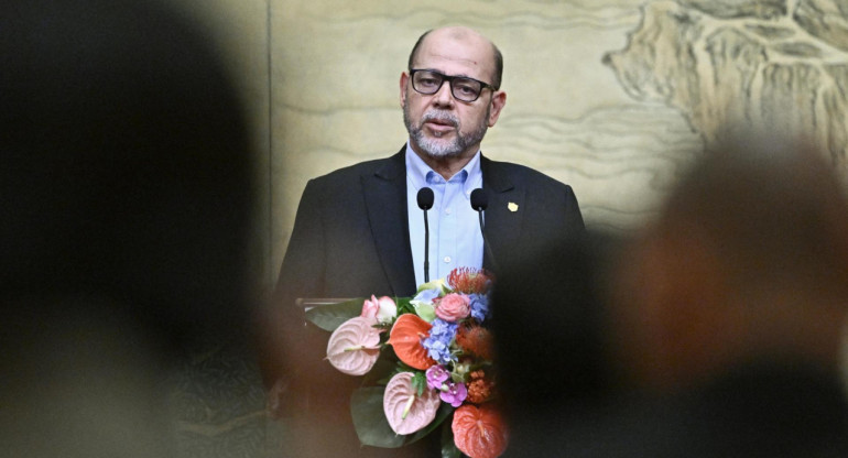 Representante del grupo Hamás en acuerdo entre facciones palestinas. Foto: EFE.