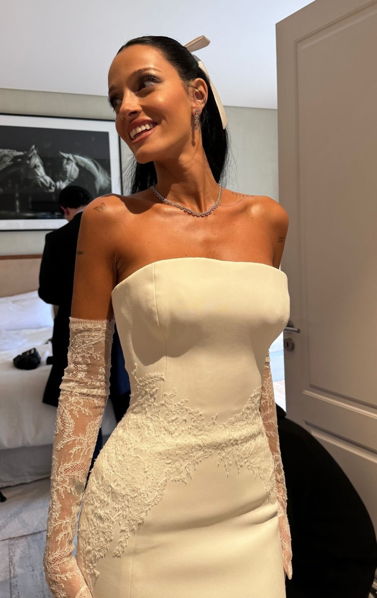 Vestido de boda de Oriana Sabatini. Foto: redes sociales.