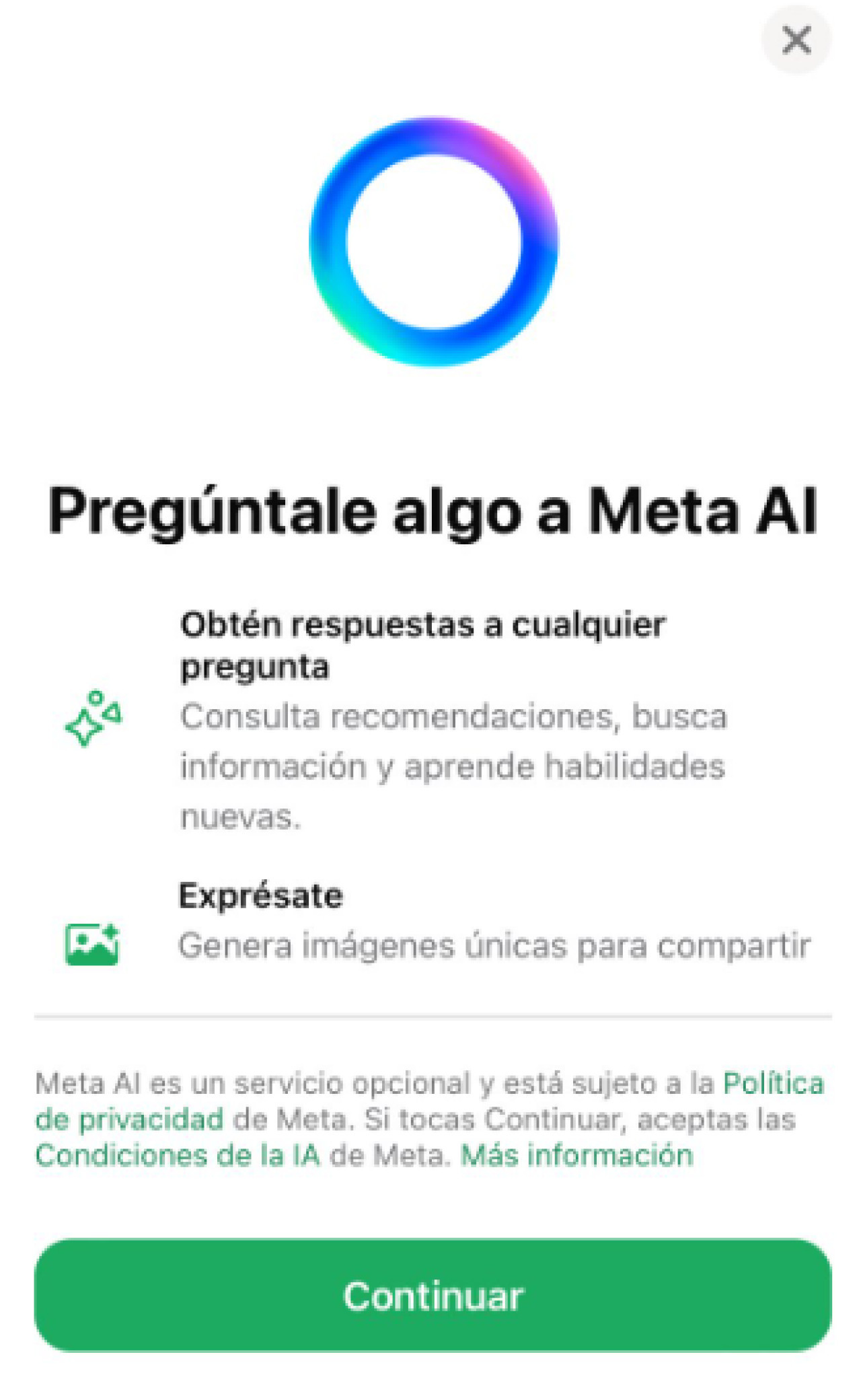 Meta AI en WhatsApp. Foto: X.