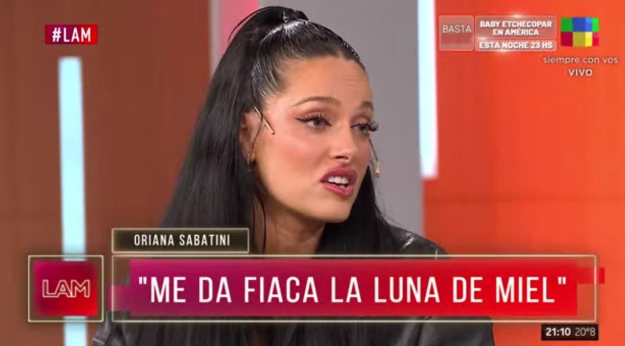 Oriana Sabatini dijo que "le da fiaca" la luna de miel. Foto: LAM.