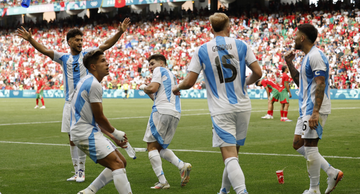 Escándalo tras el final de Argentina y Marruecos en los Juegos Olímpicos de París 2024. Foto: Reuters.