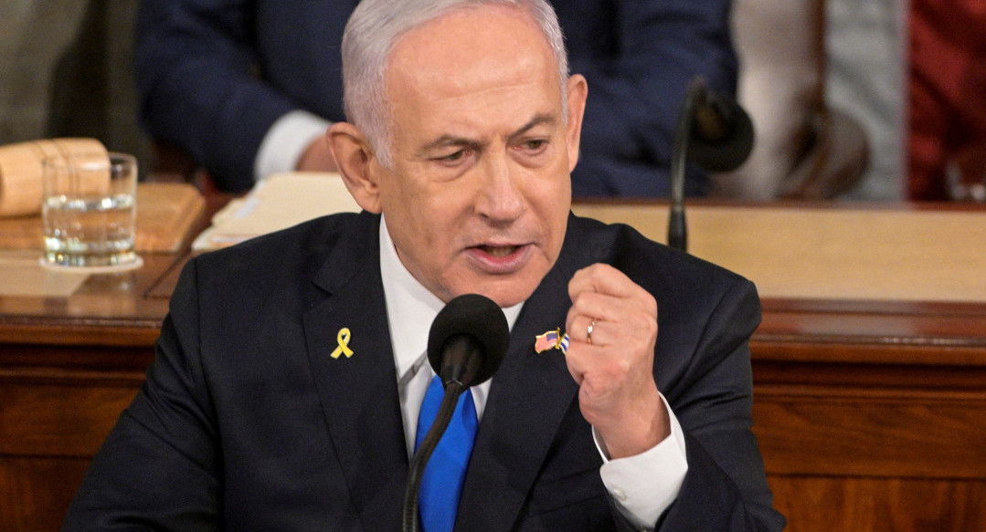 Benjamín Netanyahu en el Capitolio de los Estados Unidos. Foto: REUTERS.