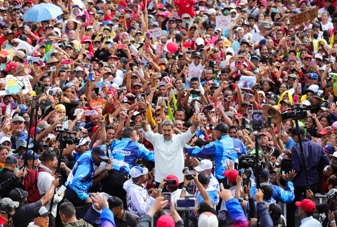 Acto de Nicolás Maduro en Venezuela. Foto: EFE.