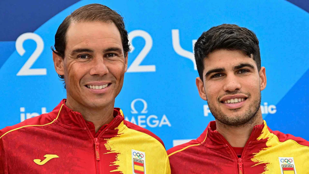 Rafael Nadal y Carlos Alcaraz. Foto: NA