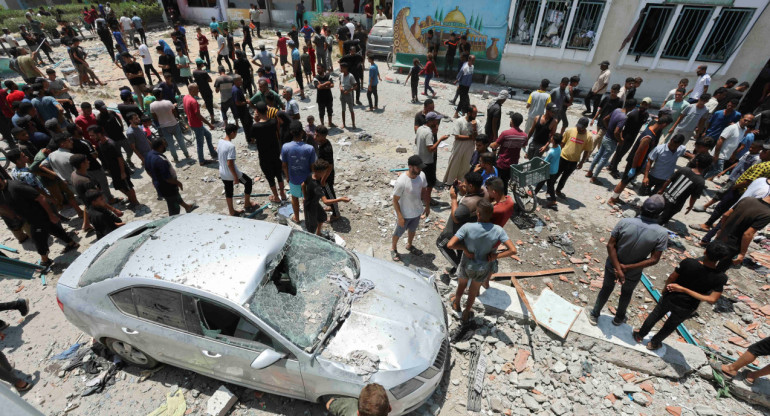 Ataque de Israel a un hospital de campaña en Gaza. Foto: REUTERS.